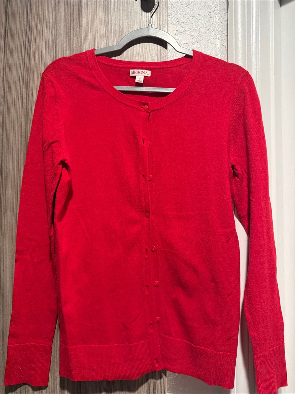 Merona Bright Red Women's Button-Front Cardigan